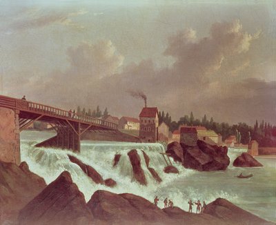 The First Cotton Mill in America, Established by Samuel Slater on the Blackstone River at Pawtucket, Rhode Island by American School